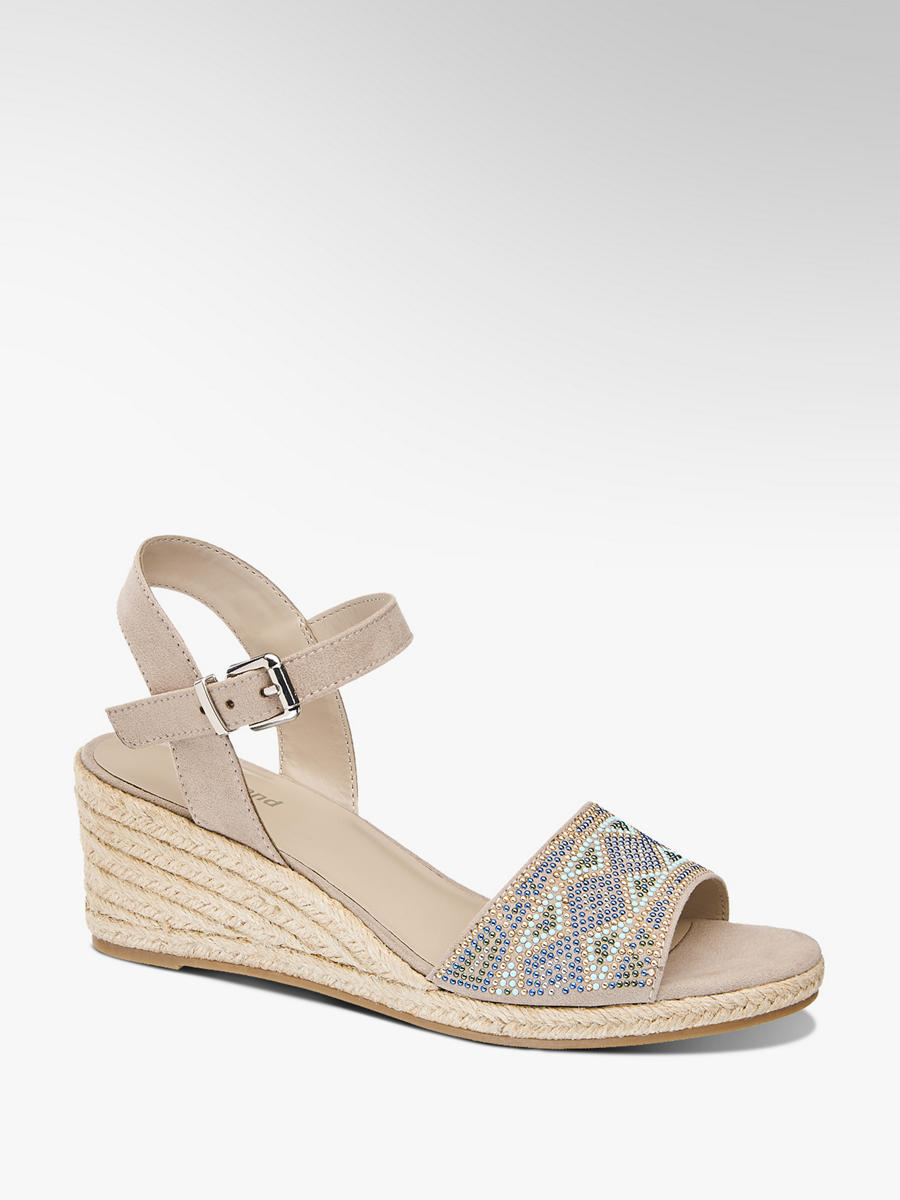 Keil Sandalette von Graceland in beige DEICHMANN Deichmann catwalk high heels Pumps nieten Sandaletten 37